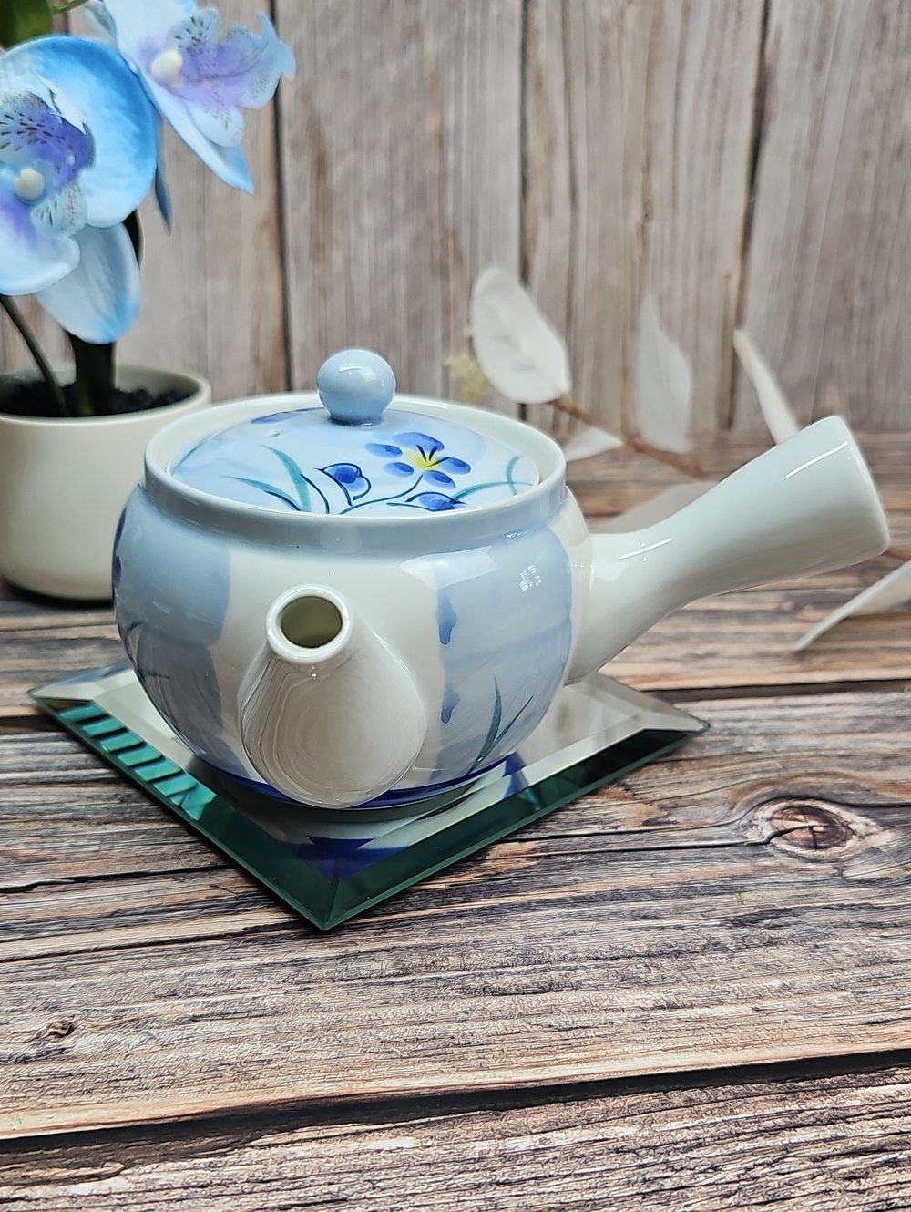 VINTAGE JAPANESE YOKODE KYUSU HAND PAINTED TEAPOT - Picture 5 of 12